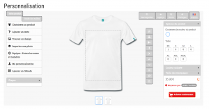 Panneau de personnalisation de tee-shirt
