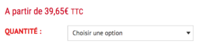option de tirage quantités